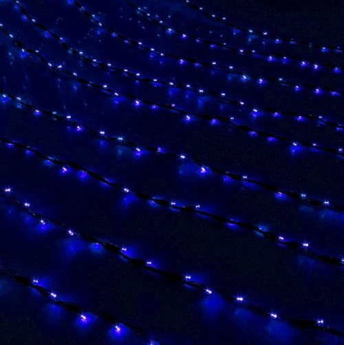 Гирлянда "Дождь" улич. Ш:2 м, В:3 м, Н.Т. LED-800-220V, контр. 8 р, СИНИЙ 