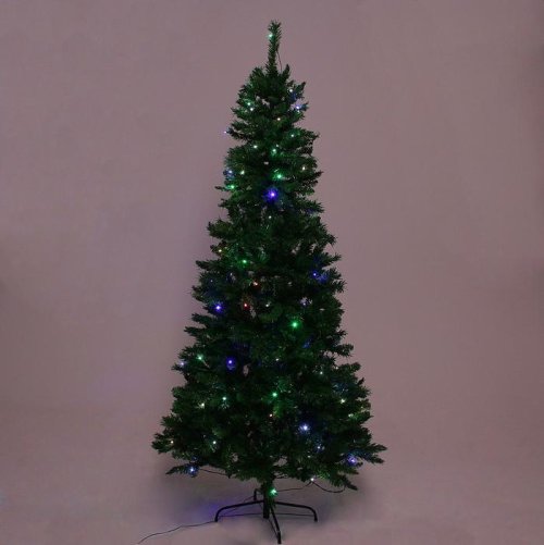 Елка Эксклюзив фибро цветные огоньки 240 см, d нижнего яруса 120 см, 950 веток  1108616