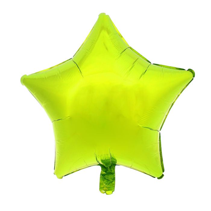 Шар фольгированный "Звезда" 19", металл, LimeGreen