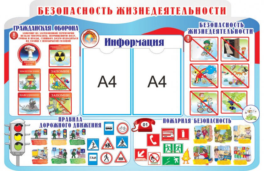 Стенд "Безопасность жизнедеятельности"