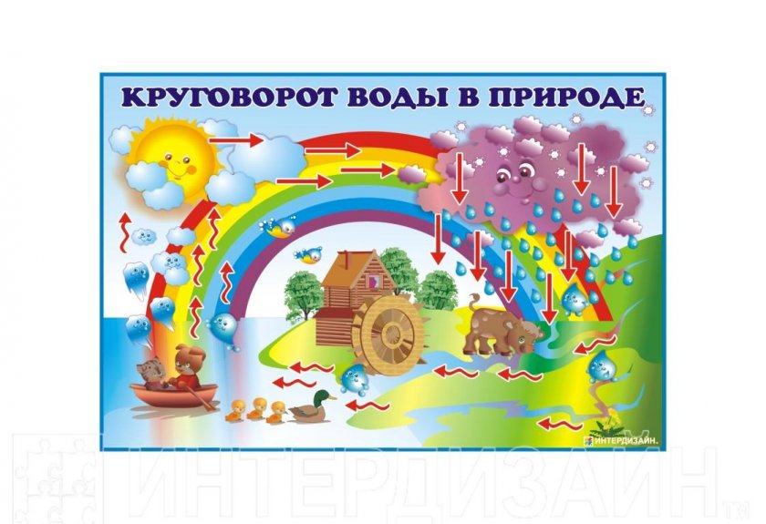 Виниловый плакат "Круговорот воды в природе"
